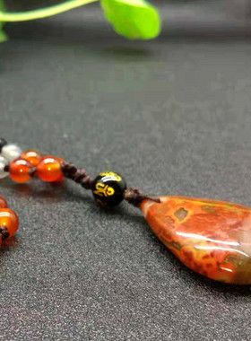 战国红玛瑙挂件长款民族风毛衣链