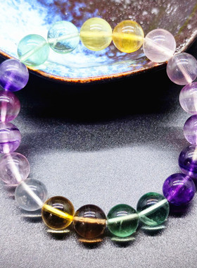 纳兰元素萤石甜美糖果色手链水晶