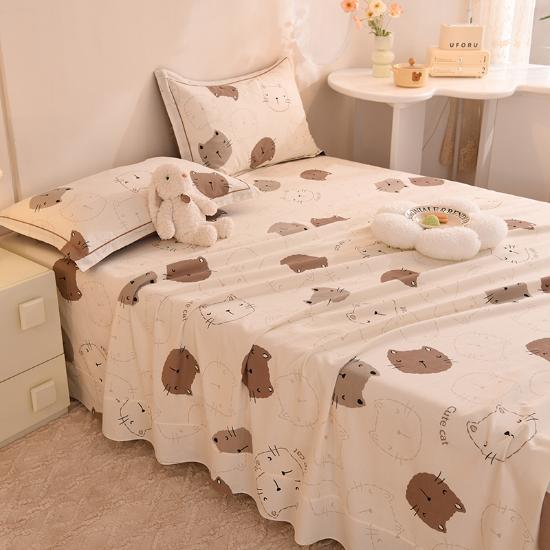 加厚全棉磨毛床单单件冬季家用双人保暖单人学生宿舍冬天纯棉被单 - 图0