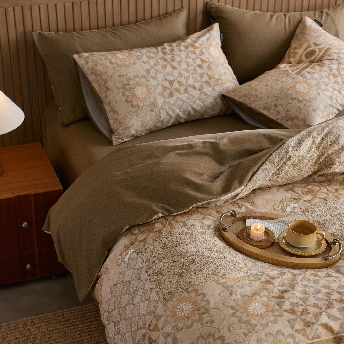 复古轻奢风加厚全棉磨毛四件套纯棉加厚被套床单高级感秋冬季床品