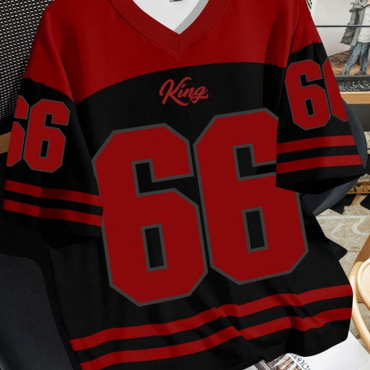 美式复古运动短袖T恤男女夏季宽松休闲棒球服情侣装上衣