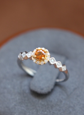 戒指碧玺玉绾925纯银男女