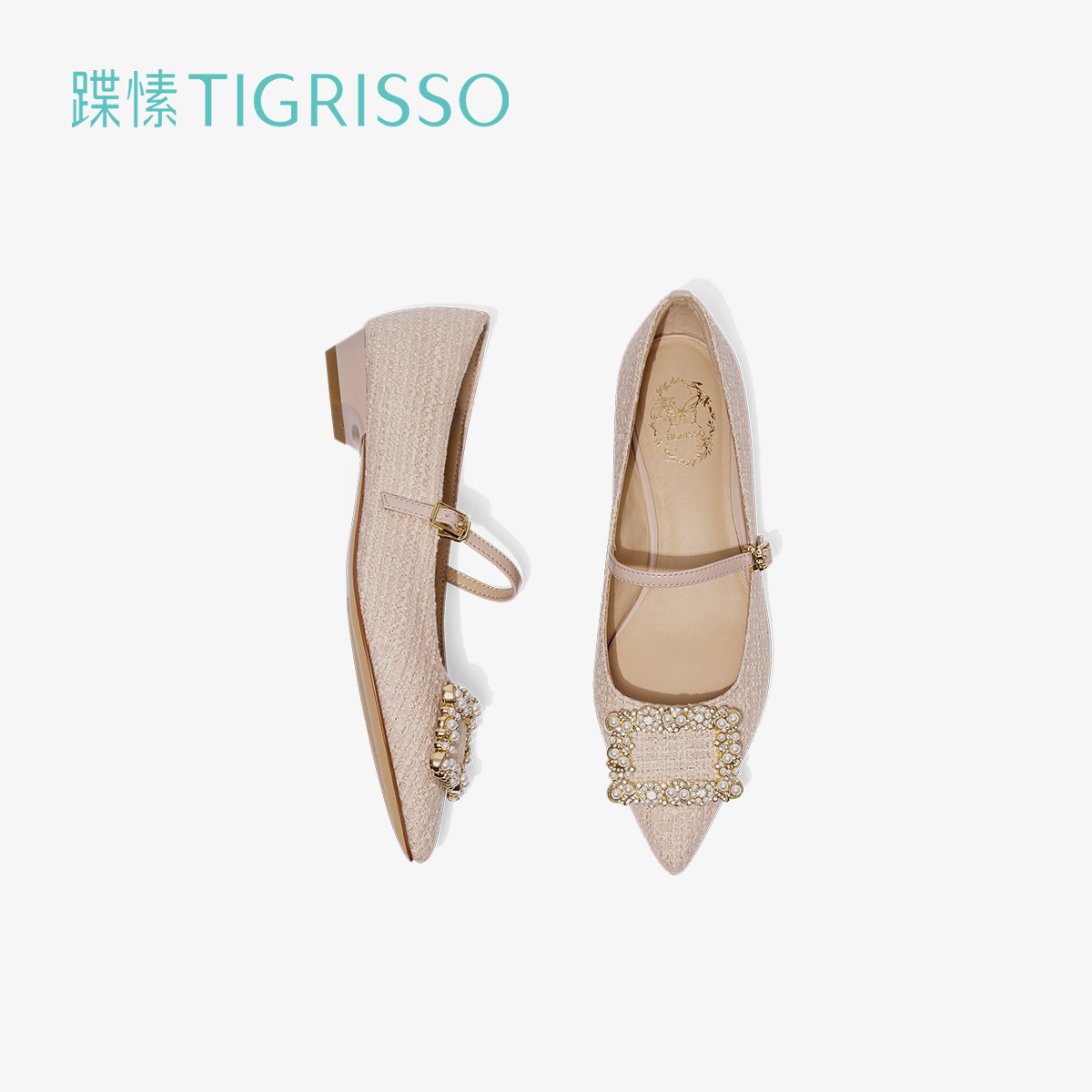 【初舞台】蹀愫显瘦尖头配裙子玛丽珍平底单鞋女TA54520-81,淘宝优惠券,粉丝福利购,淘宝优惠卷