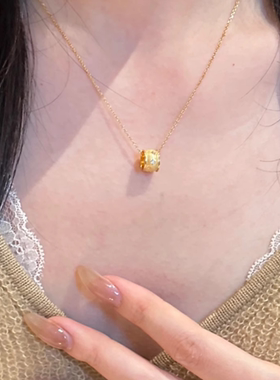 星芒路路通转运珠项链·通体S925纯银材质拉丝工艺八芒星滚筒项链