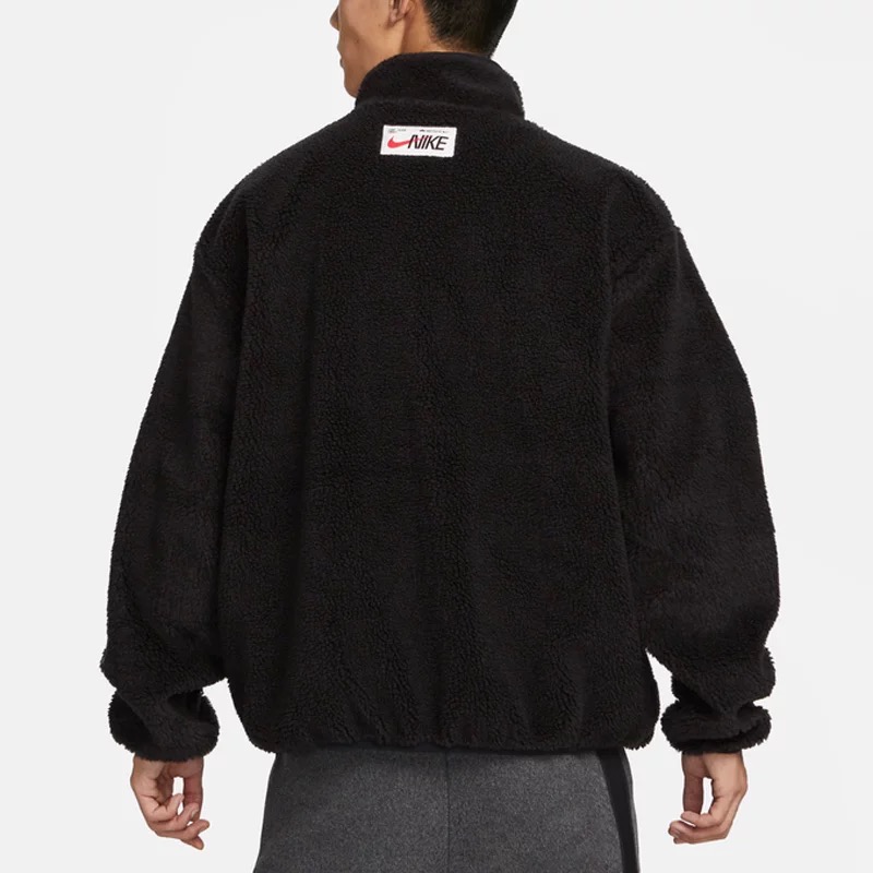 Nike  羊羔绒外套男新年款保暖立领夹克FD4057-010 - 图1