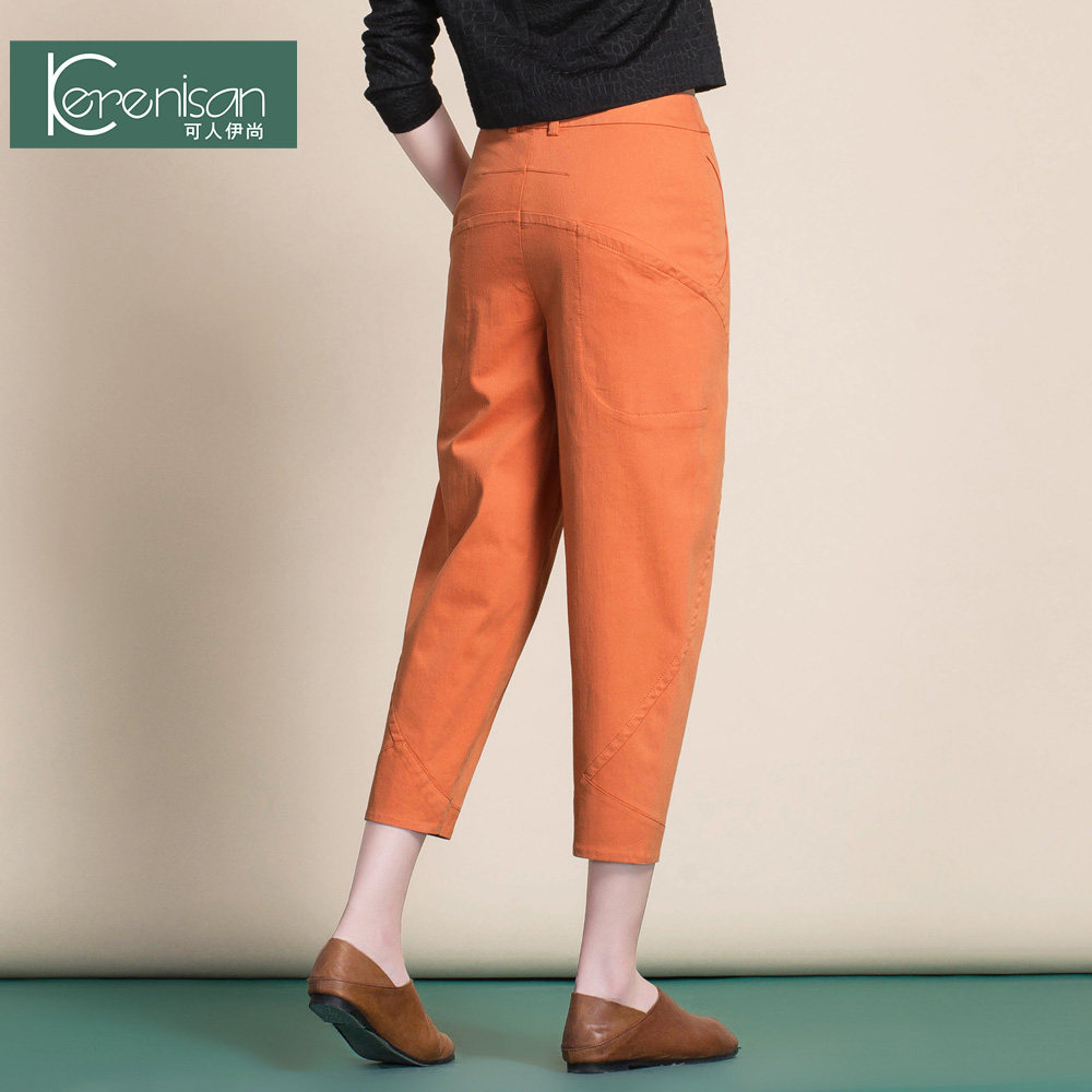 2020春夏新款高腰子棉灯笼裤 可人伊尚休闲裤