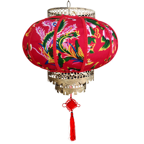 东北大花布中式仿古火锅饭店农家乐特色装饰冬瓜羊皮灯笼户外防水