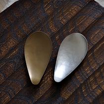 Spot -- Japanese goldwork writer Gintian Nais Hand Made Metal Tea Spoon Bean Spoon