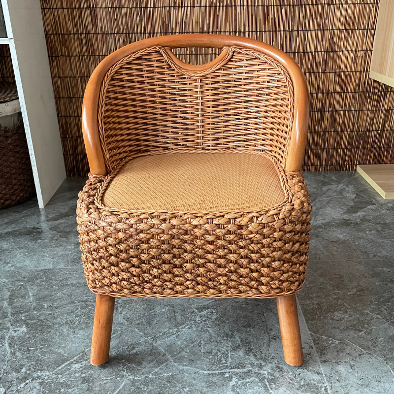 靠背藤椅子藤圈椅家用单人小藤椅阳台天然藤编老人坐凳座椅旋转椅,淘宝优惠券,粉丝福利购,淘宝优惠卷