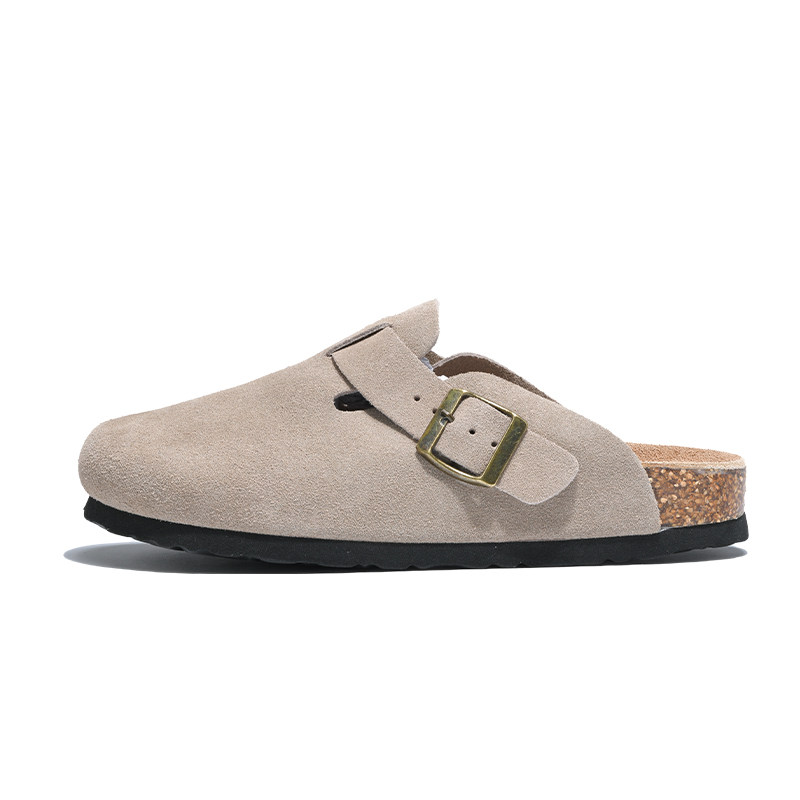 香港正品勃肯半拖包头鞋男女鞋春季2026新款真皮软木厚底休闲拖鞋,淘宝优惠券,粉丝福利购,淘宝优惠卷