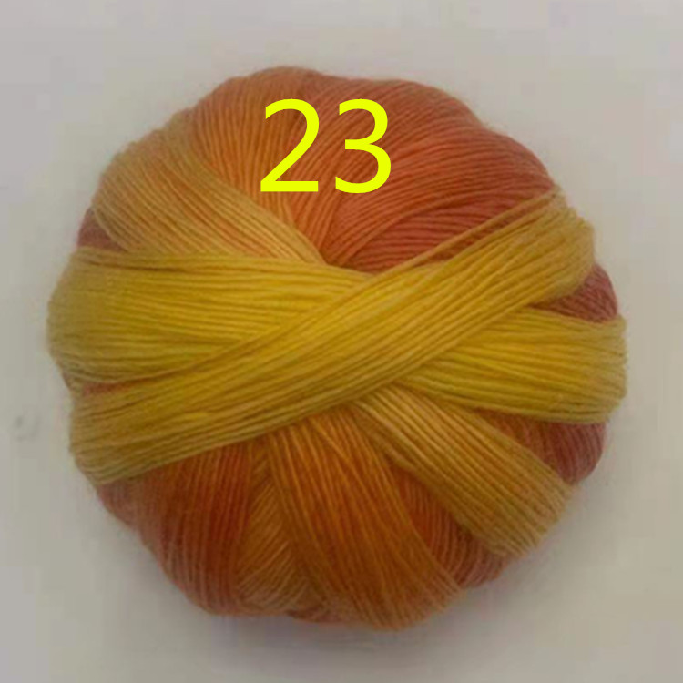 德国600米彩虹超长段染线魔幻彩球毛线团羊毛蕾丝线钩织披肩毛衣-图1