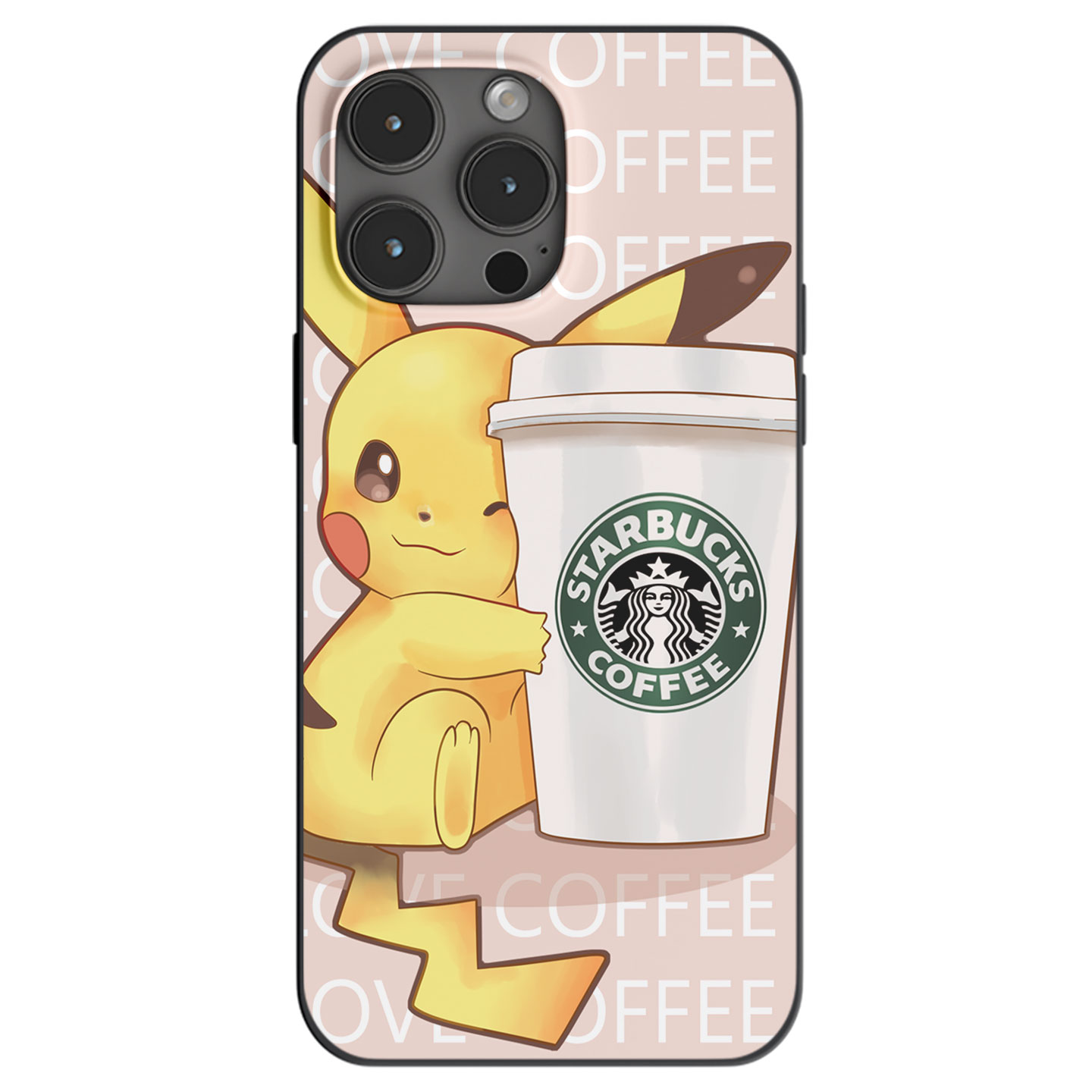 可爱皮卡丘咖啡宝可梦手机壳适用iPhone17Air卡通艺术14可降解15磨砂磁吸充电MagSafe苹果16ProMax动漫二次元 - 图3