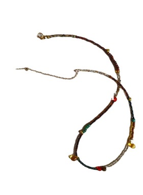 原创设计捷克琉璃项链轻奢小众日本古董串珠天然石中古风珠锁骨链