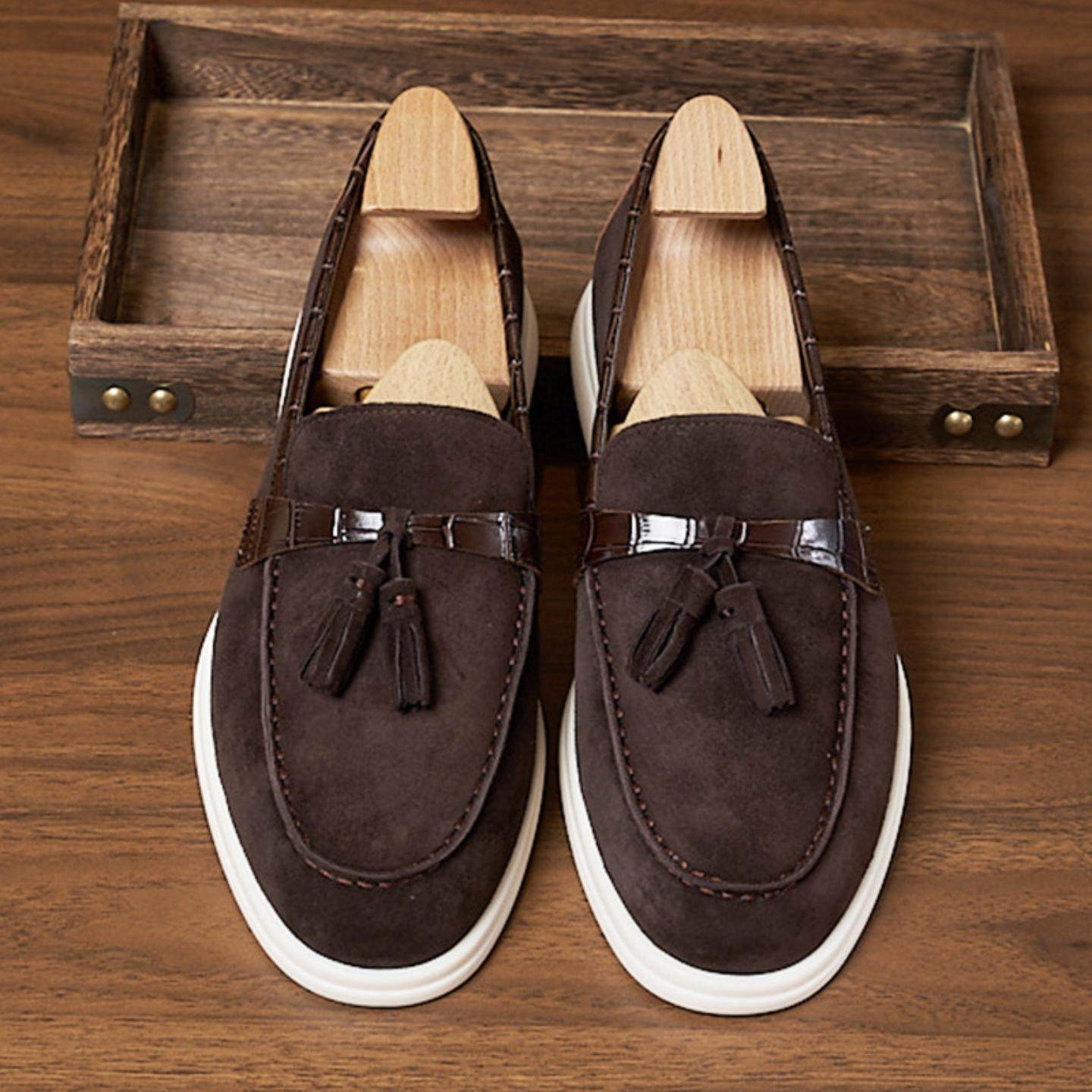 普洛克正品伦休闲真皮乐福鞋低帮透气流苏懒人男鞋羊绒磨砂乐福鞋,淘宝优惠券,粉丝福利购,淘宝优惠卷