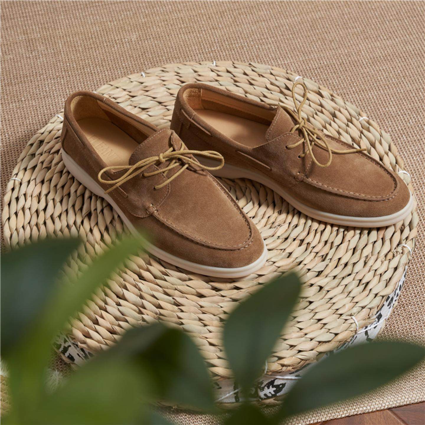普洛克正品外贸老钱风休闲皮鞋帆船鞋胎牛反绒英伦乐福鞋夏季透气,淘宝优惠券,粉丝福利购,淘宝优惠卷