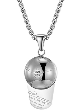 帽子镭射印字项链钛钢饰品