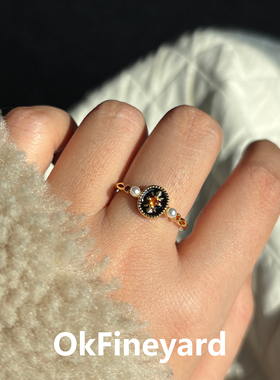 OkFineyard【假面派对】黑金中古戒指女小众设计轻奢高级开口指环
