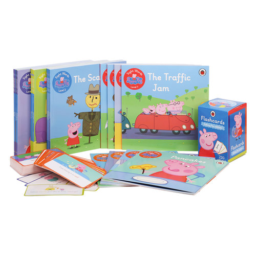 小彼恩图书 点读版 跟着佩奇学高频词 Sight Words with Peppa 20册套装+1盒闪卡 英文原版绘本 毛毛虫点读笔配套书 - 图0