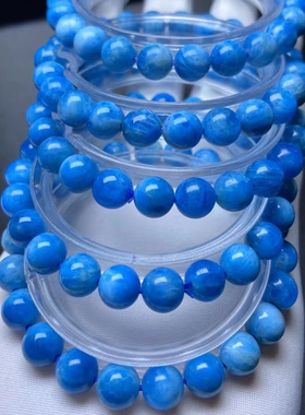 天然蓝灰磷石水晶单圈手链