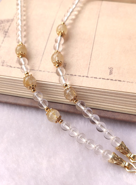 天然白水晶原创佛牌项链