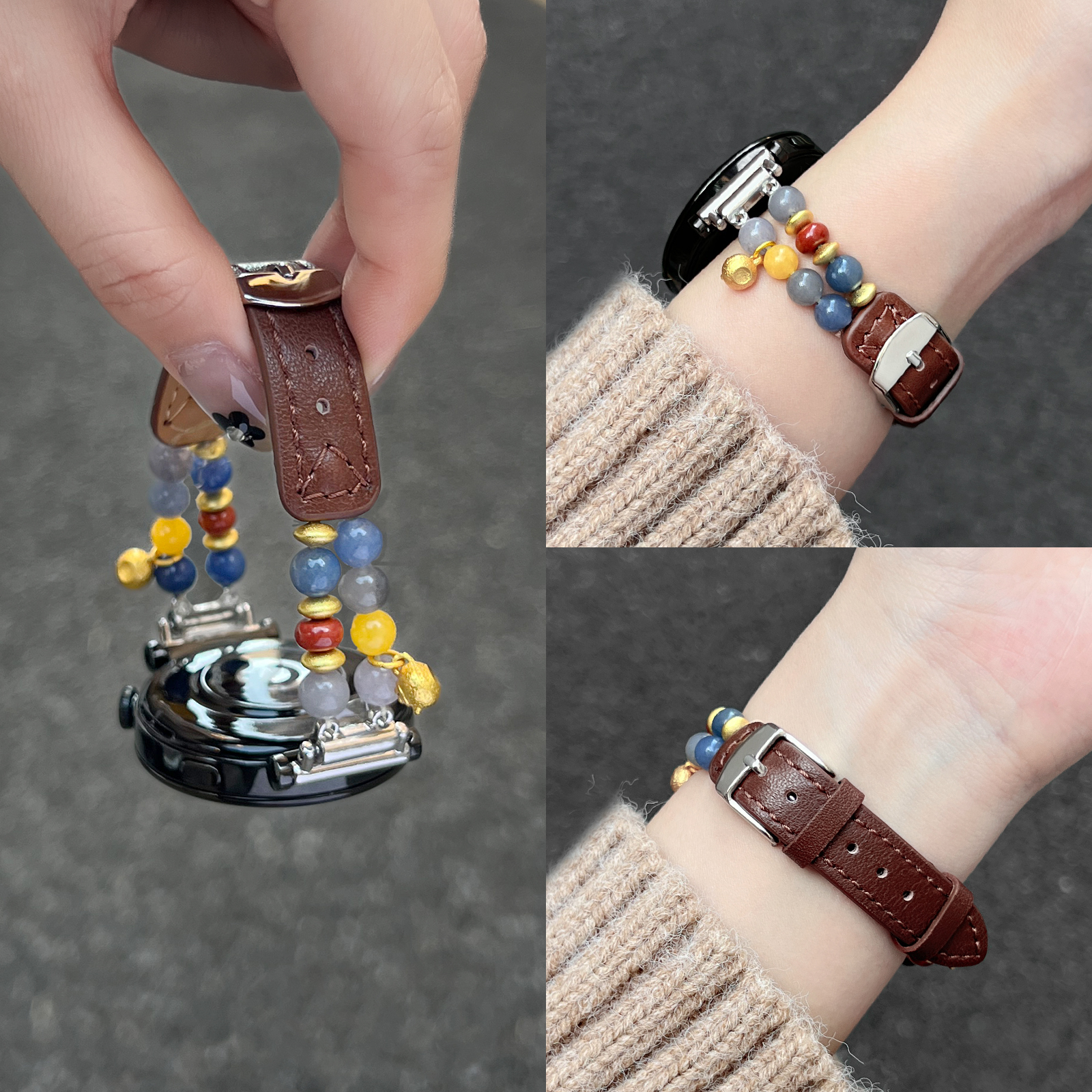 适用华为gt6手表带真皮watchgt5高级6pro智能gt4女款gt3腕表2新款 - 图1