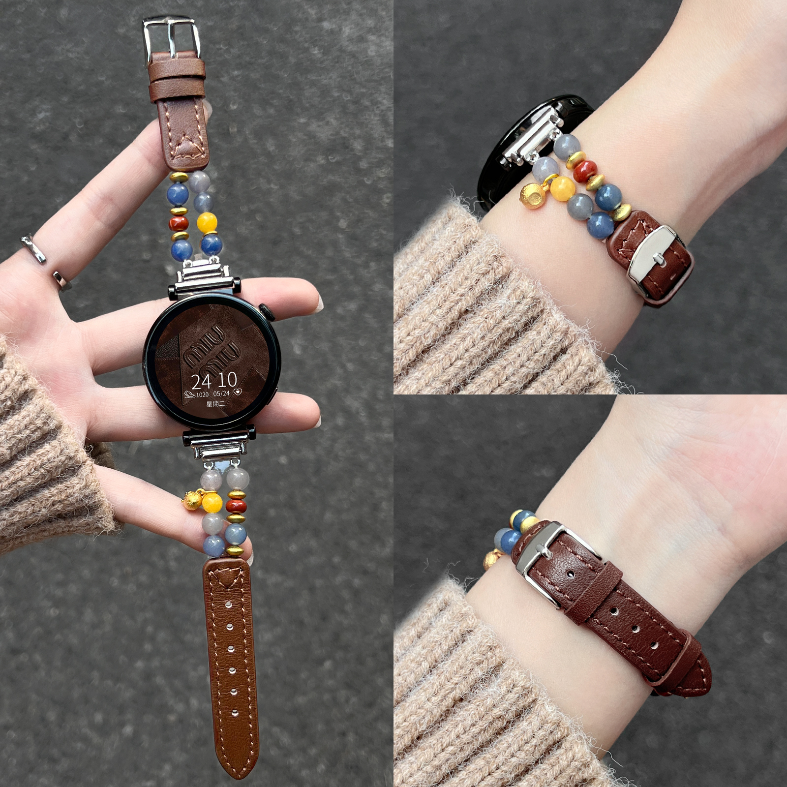 适用华为gt6手表带真皮watchgt5高级6pro智能gt4女款gt3腕表2新款 - 图0