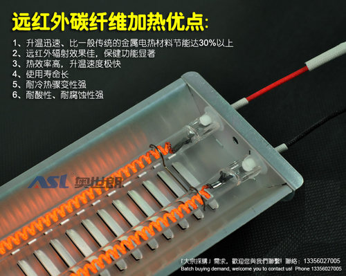 红外线碳纤维加热器发热器电热器短波红外线烤灯汽车烤漆取暖理疗 - 图0