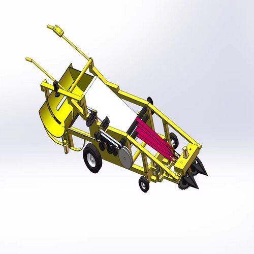 韭菜收割打捆一体机三维SW模型设计solidworks2022建模3D图纸 - 图0