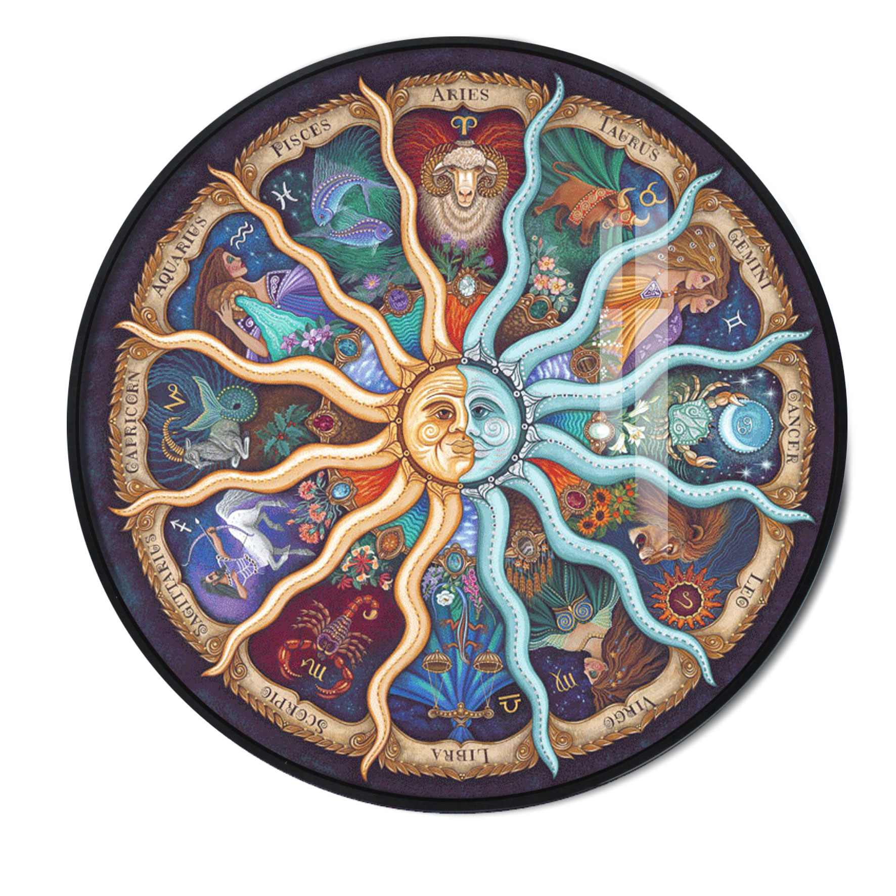 拼图裱框圆形画框透明eeboo1000片月球拼图框架裱相框带玻璃定制 - 图3