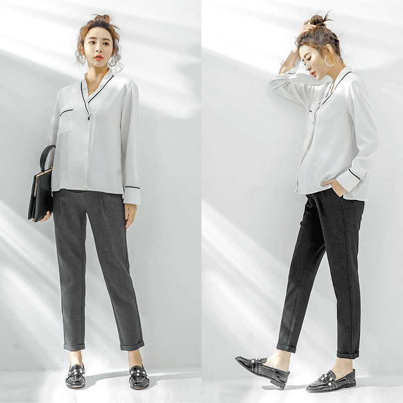 夏季西装裤外穿九分上班孕妇裤子 金安雅孕妇打底裤