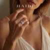 Heidi Jewelry Xuesong High Purity Large Particle Aquamarine Buccellati Heavy Industry Ring S925 Silver Genuine