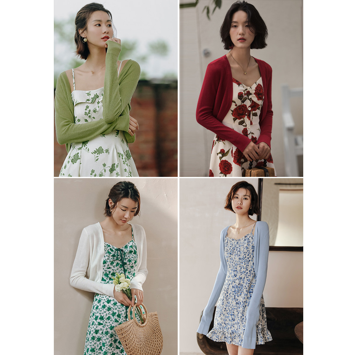 弥古黑色防晒针织开衫外套女吊带裙 弥古毛针织衫