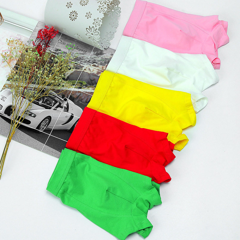 男士内裤男平角裤纯棉透气底裤青年中腰男生四角裤头3条黄红粉绿,淘宝优惠券,粉丝福利购,淘宝优惠卷