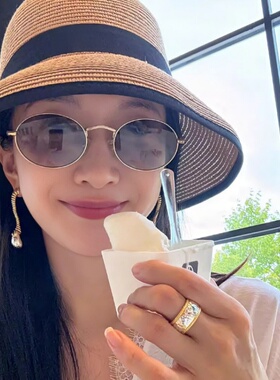 港式老钱风复古椭圆形偏光墨镜女高级感旅游度假防紫外线太阳眼镜