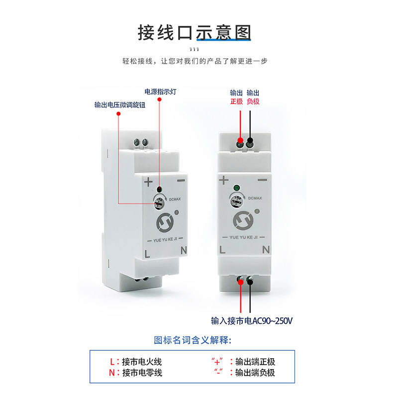 YDR导轨式开关电源220V转5V12V24V变压器过压保护1A2A直流 功率足,淘宝优惠券,粉丝福利购,淘宝优惠卷