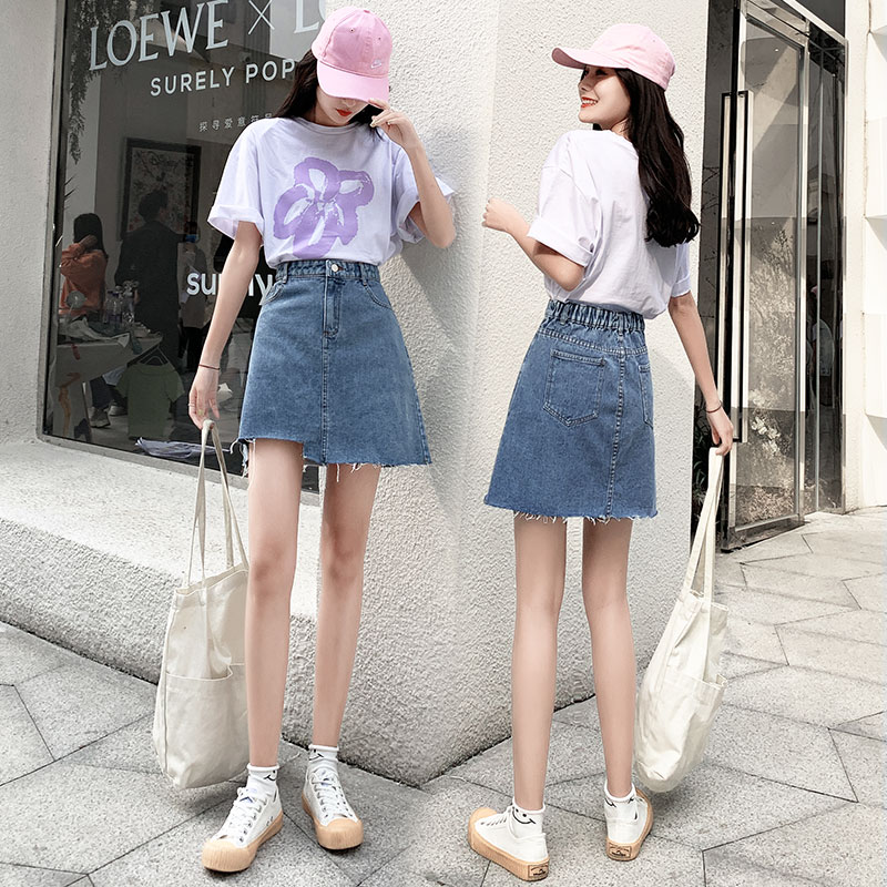 雅羊人旗舰店牛仔短裙女夏季年新款a型高腰显瘦包臀a字裙百搭小雏菊半身裙2