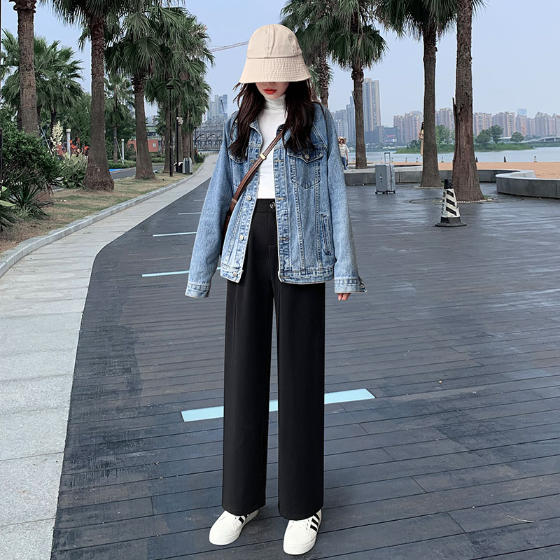 雅羊人旗舰店阔腿裤女秋装年新款高腰垂感直筒宽松显瘦休闲春秋季西装长裤2
