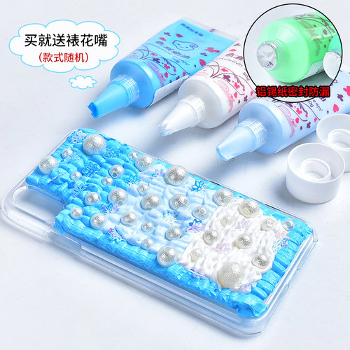 奶油胶diy手工材料包仿真奶油胶网红手机壳自制套装树脂滴胶配件 - 图1