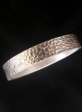 纯银原创私人开口丽江足银手镯