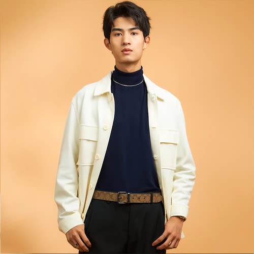 COACH蔻驰男士腰带皮带牛皮PVC印花双面皮带生日礼物正品轻奢 - 图3