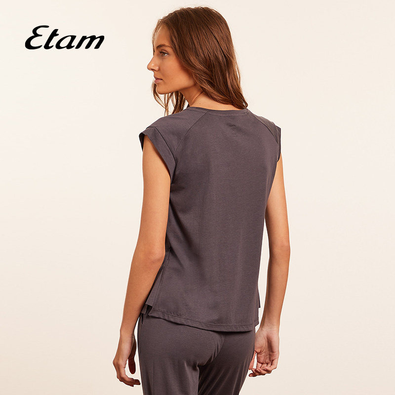 etam插肩短袖上衣长2022年薄款睡裤 Etam睡衣/家居服套装