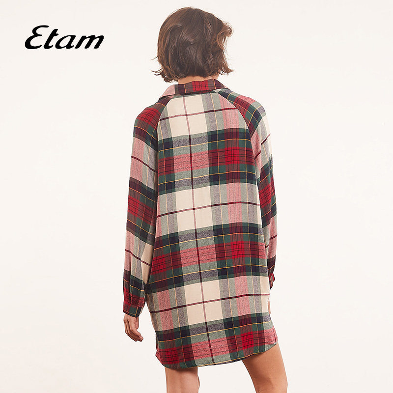 etam tommy复古绒法式女红色睡裙 Etam睡裙