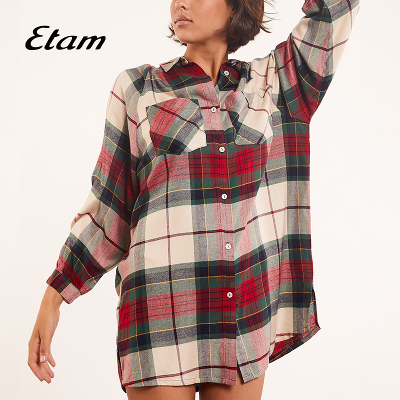 etam tommy复古绒法式女红色睡裙 Etam睡裙