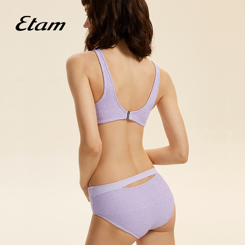 etam waffle华夫系列胸垫上装泳裤 Etam分体泳衣