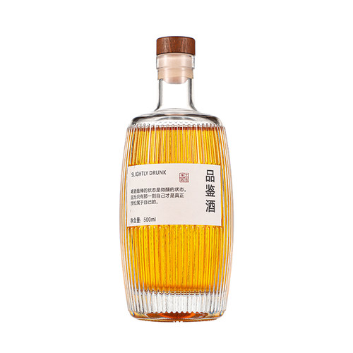 包邮橡木桶原木盖高档果酒一斤装竖条纹精品白酒瓶自酿果酒瓶套装 - 图3
