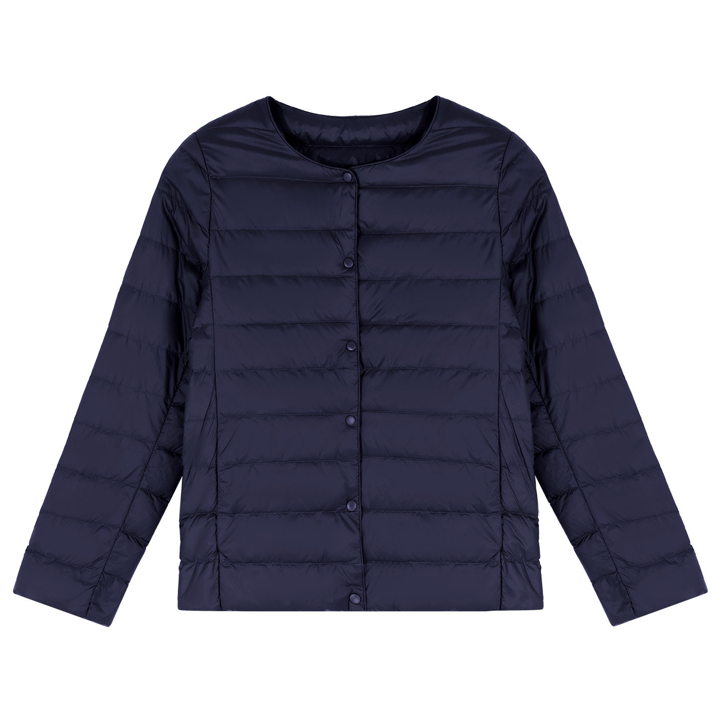 冬季羽绒服女款2025年新款爆款女装无领鸭绒内胆轻薄短款女士外套