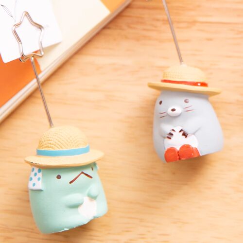 可爱立式桌面小动物摆件ins风创意照片夹子举牌便签留言夹立牌夹 - 图1