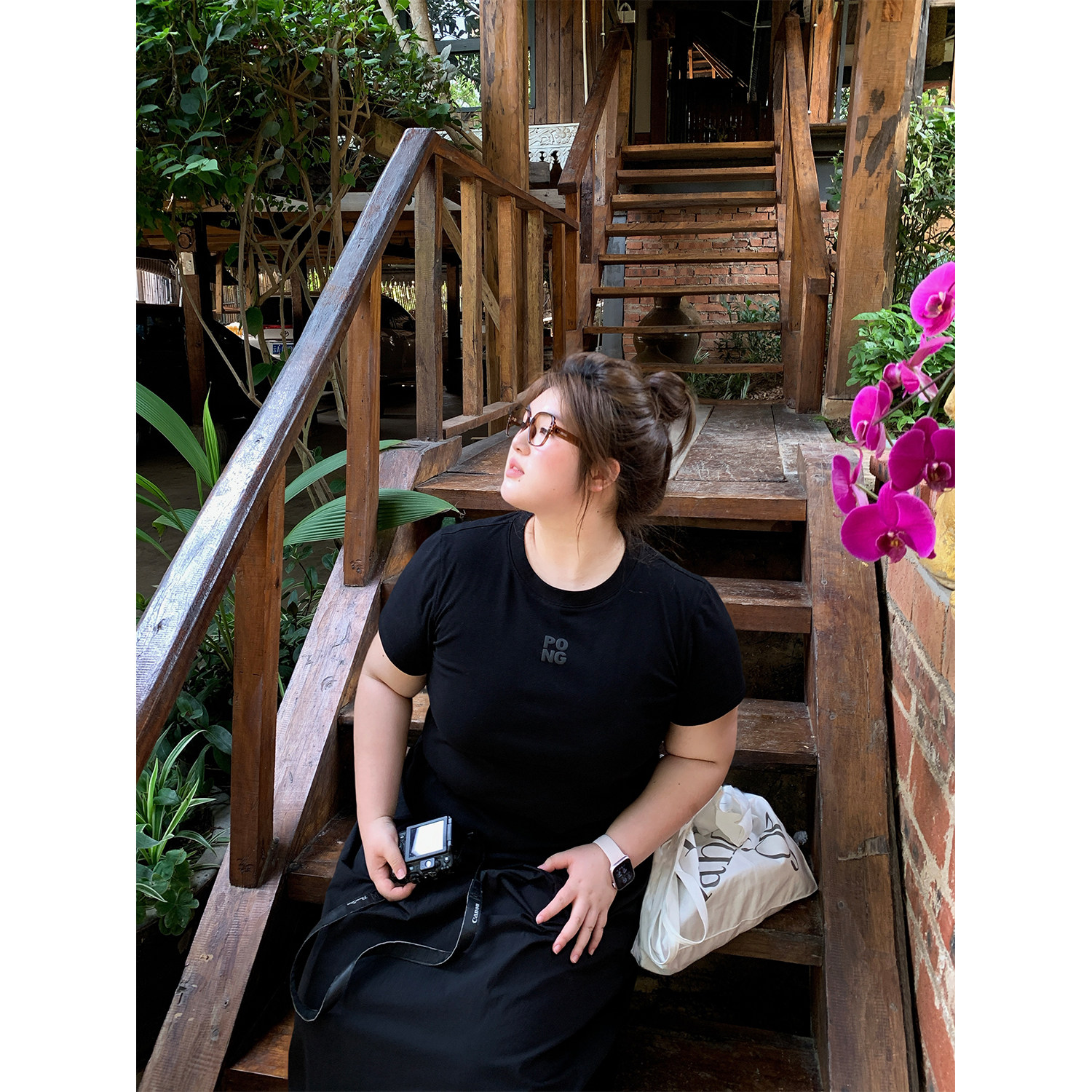 老章和小胖PONGKIKI正肩超弹力T恤女大码宽松显瘦纯色胖mm体恤夏