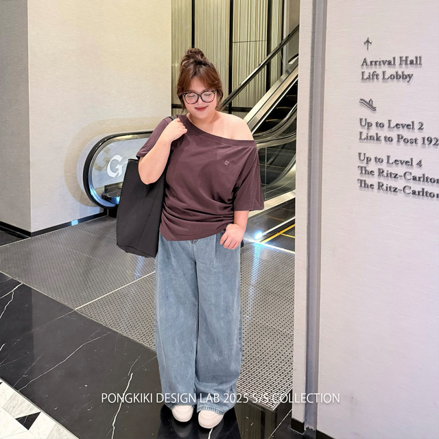 ລາວ Zhanghe Xiaochuang PONGKIKI ຫົວໃຈຕີບ່າ t-shirt ແມ່ຍິງຂະຫນາດໃຫຍ່ຝ້າຍບໍລິສຸດ summer ແຫ້ງໄວ breathable ເສື້ອທີເຊີດວ່າງ