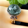 Natural crystal ring green ghost ring Brazilian green ghost ring silver package closed mouth purification cornucopia gift for women